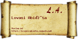 Lovasi Abiáta névjegykártya
